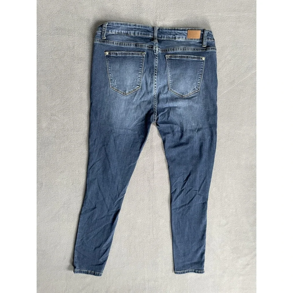 Judy‎ Blue Jeans Womens 15 Blue Skinny Fit Patchwork Distressed 30x27